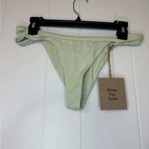 New NWT Stone Fox Swim bijou bottom Light Sage Side-Knot Bikini Bottom